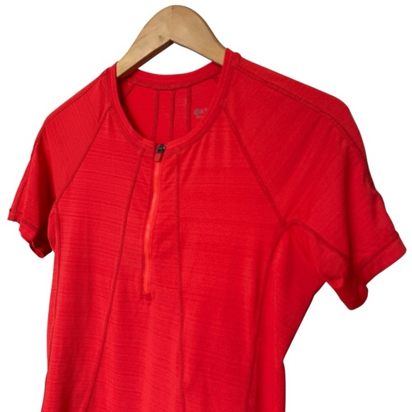 Athleta Women's Pacifica UPF Tee S Orange 1/4-Zip Short Sleeve Top Casual Active - Picture 5 of 7